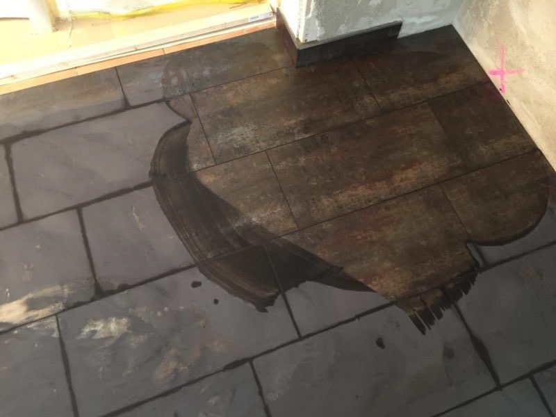 Zuschnitt der Platten an einer Ecke
